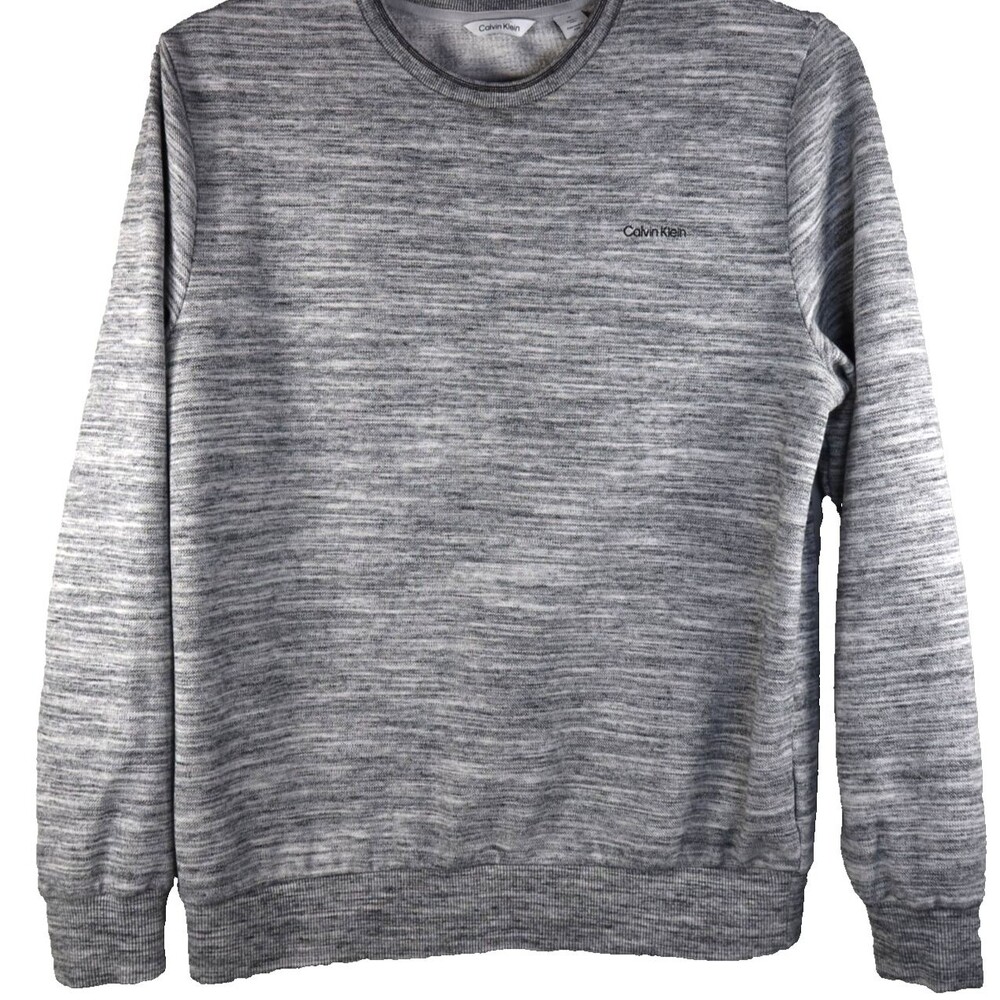 Calvin Klein Space-Dye Crewneck Pullover Sweatshirt Men's Size Medium Gray
